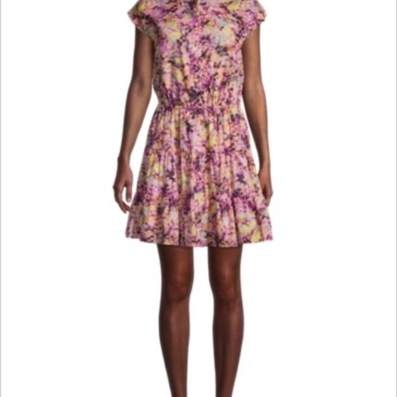 Rebecca Minkoff Floral Tie-Dye Dress - Size Large - Picture 2 of 9